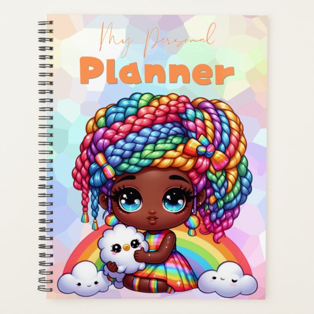 Niedlich Rainbow Chibi Girl "My Personal Planner" Planer (Vorderseite)
