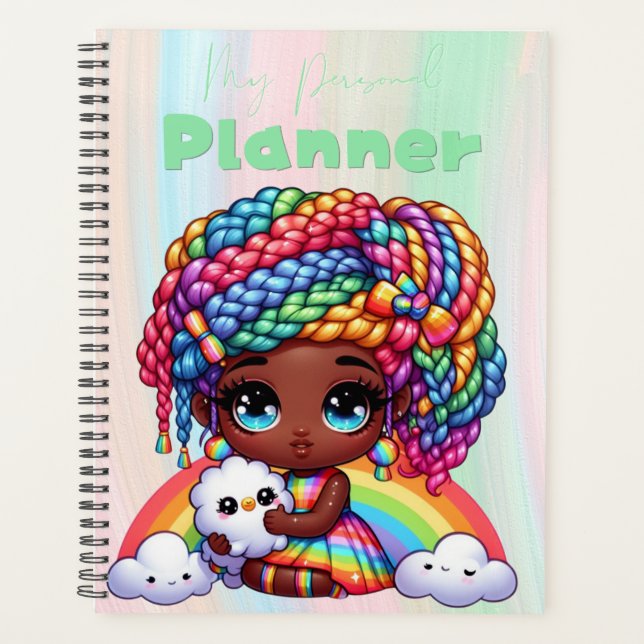 Niedlich Rainbow Chibi Girl "My Personal Planner" Planer (Vorderseite)