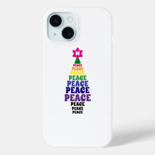 Niedlich Rainbow Christmas Peace Tree Add Initial Case-Mate iPhone Hülle