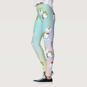 Niedlich Rainbow Christmas Unicorn Leggings