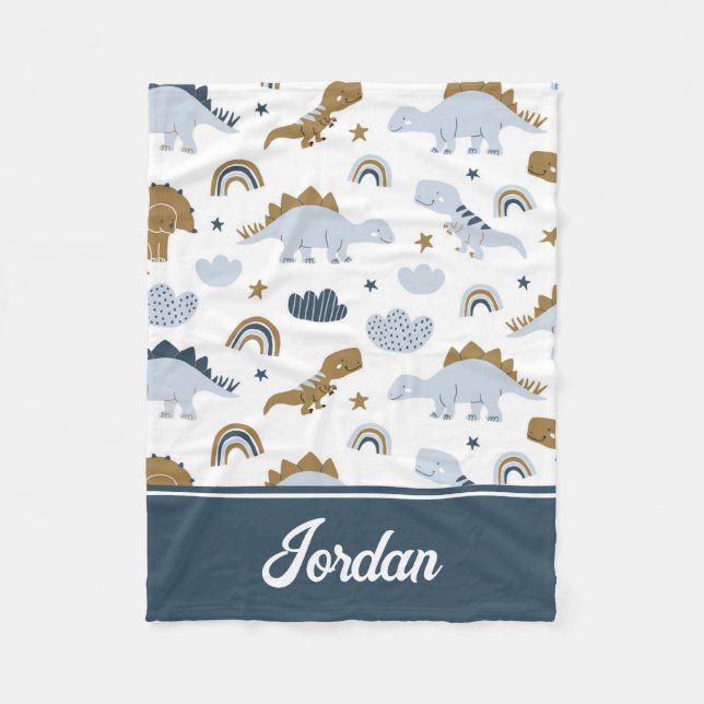 Niedlich Rainbow Dinosaur Muster Fleecedecke (Vorderseite)