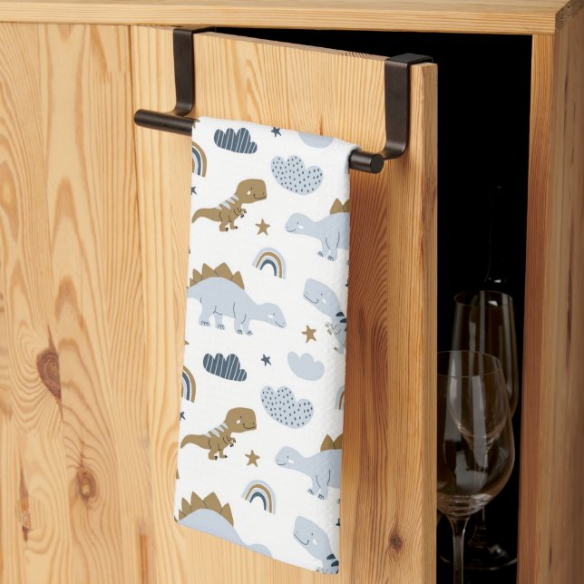 Niedlich Rainbow Dinosaur Muster Geschirrtuch (Drittel gefaltet)