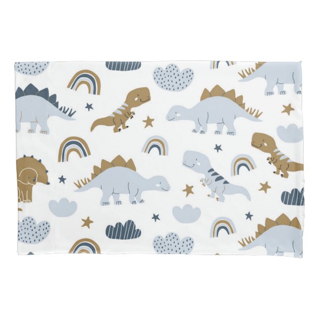 Niedlich Rainbow Dinosaur Muster Kissenbezug (Vorderseite)