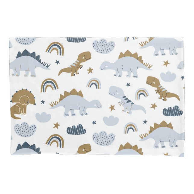 Niedlich Rainbow Dinosaur Muster Kissenbezug (Vorderseite)
