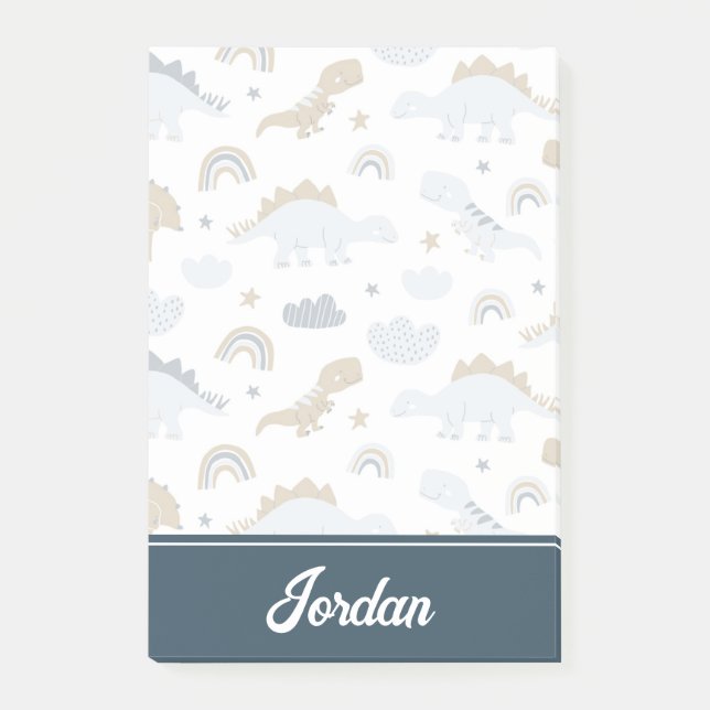 Niedlich Rainbow Dinosaur Muster Post-it Klebezettel (Vorderseite)