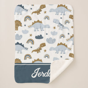 Niedlich Rainbow Dinosaur Muster Sherpadecke