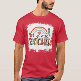 Niedlich Rainbow Erster Leopard-Lehrer T-Shirt