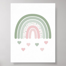 Niedlich Rainbow Hearts Boho Kinderzimmer Poster