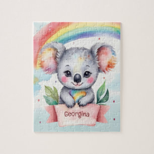Niedlich Rainbow Koala Personalisiert Kids Puzzle