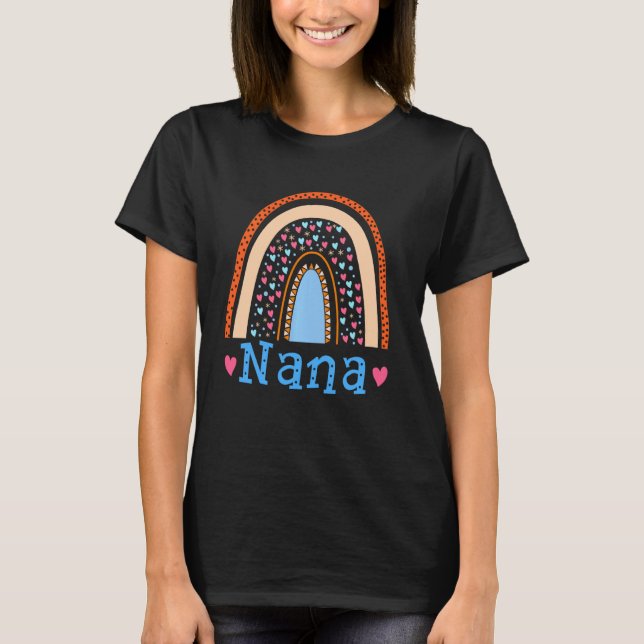 Niedlich Rainbow Nana Grandma Großmutter Eltern T-Shirt (Vorderseite)