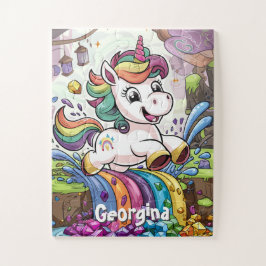 Niedlich Rainbow Personalisiert Unicorn Kinder Puzzle