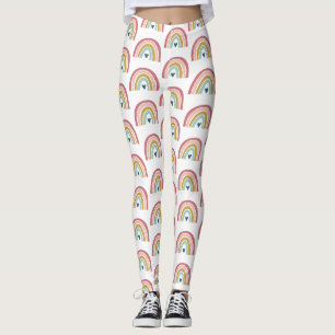 Niedlich Rainbow Pink Blush Blauer Hund Leggings