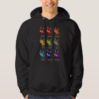 Niedlich Rainbow Reindeer Tacky Weihnachten Hoodie