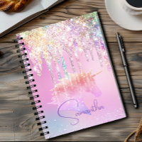 Niedlich Rainbow unicorn Rosa Glitzer Tropfen Mono