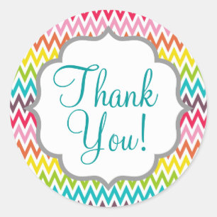 Niedlich Rainbow Zickzack Stripes Runder Aufkleber