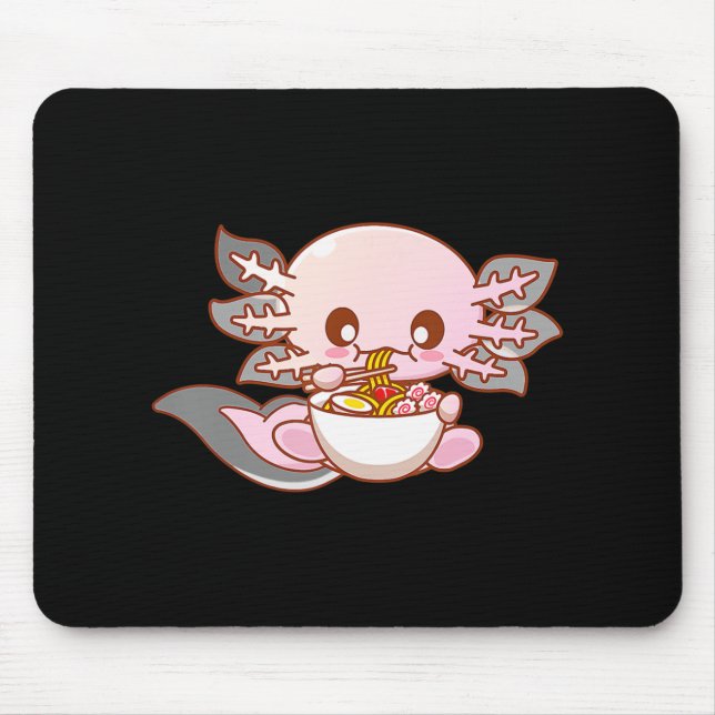 Niedlich Ramen Axolotl Kawaii Anime Japanisches Le Mousepad (Vorne)