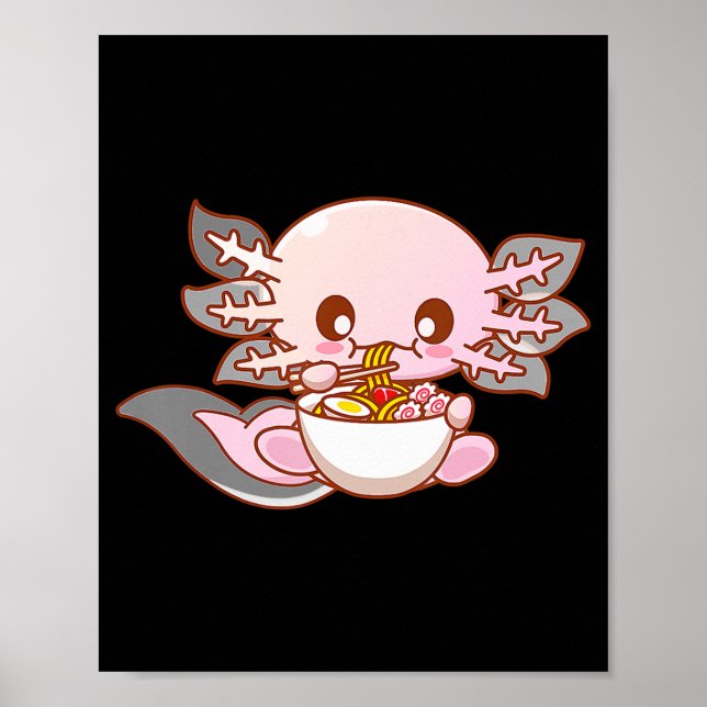 Niedlich Ramen Axolotl Kawaii Anime Japanisches Le Poster (Vorne)