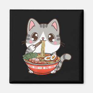 Niedlich Ramen Cat Kawaii Anime Japanisches Lebens Magnet