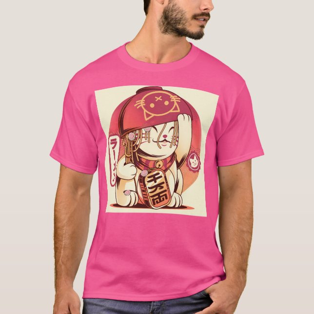 Niedlich Ramen Cat T-Shirt (Vorderseite)