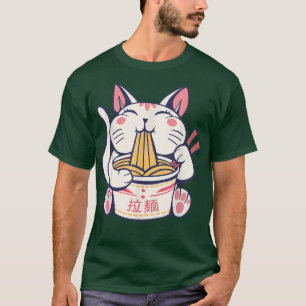 Niedlich Ramen Noodles, Katze Kawaii Anime, Cartoo T-Shirt
