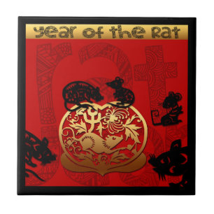 Niedlich Rat Chinese Year Zodiac Birthday Square T Fliese