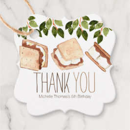 Niedlich rauchende Camping Geburtstagsfavorit Geschenkanhänger