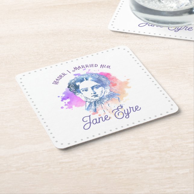 Niedlich Reader I Verheiratet Ihm Jane Eyre Portra Rechteckiger Pappuntersetzer (angewinkelt)
