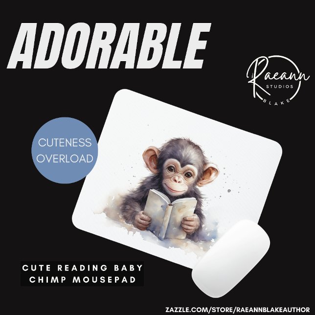Niedlich Reading Chimpanzee Mousepad (Von Creator hochgeladen)