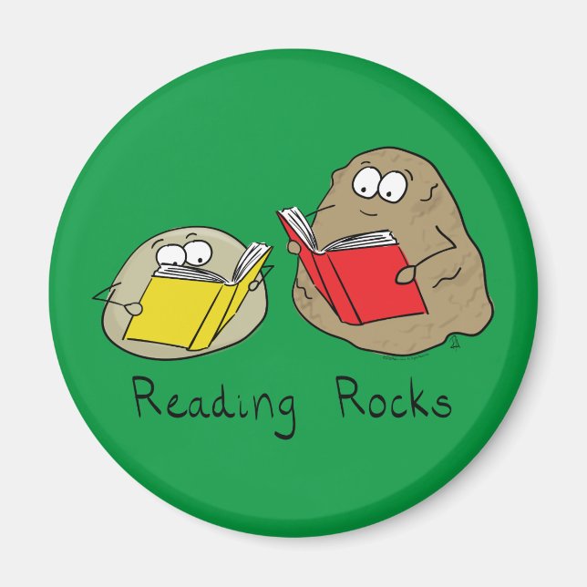 Niedlich Reading Rocks Librarian Book Lovers Magnet (Vorne)