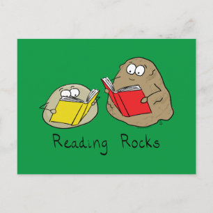 Niedlich Reading Rocks Librarian Book Lovers Postkarte