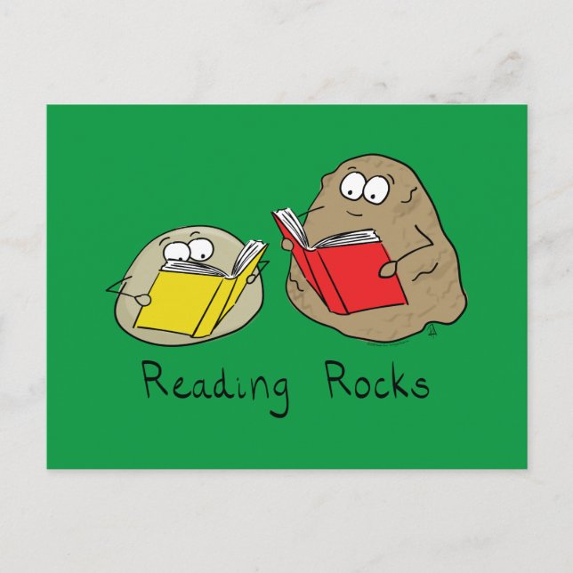 Niedlich Reading Rocks Librarian Book Lovers Postkarte (Vorderseite)