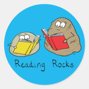 Niedlich Reading Rocks Librarian Book Lovers Runder Aufkleber