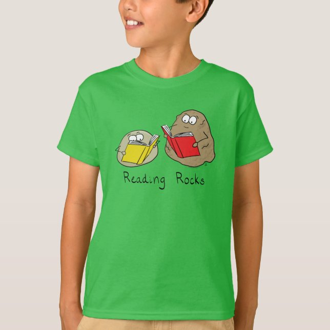 Niedlich Reading Rocks Librarian Book Lovers T-Shirt (Vorderseite)