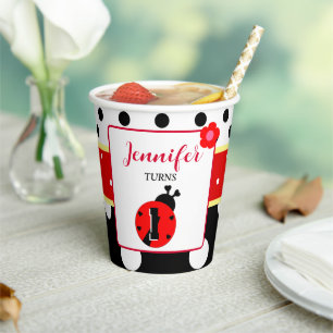 Niedlich Red and Black Ladybug Pappbecher