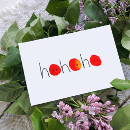 Niedlich Red & Black Ho Ho Ho Hand bemalt Weihnach Feiertagspostkarte