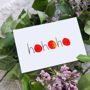 Niedlich Red & Black Ho Ho Ho Hand bemalt Weihnach Feiertagspostkarte