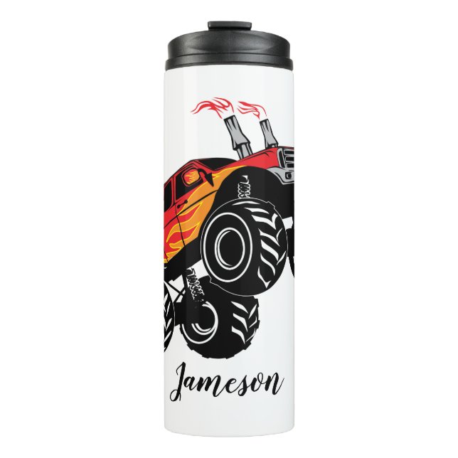 Niedlich Red Black Monster Name Personalisiert Thermosbecher