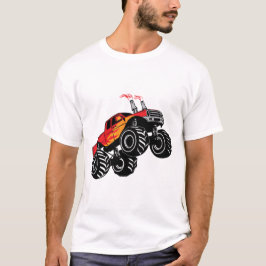 Niedlich Red Black Name Monster Truck T - Shirt