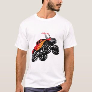 Niedlich Red Black Name Monster Truck T - Shirt