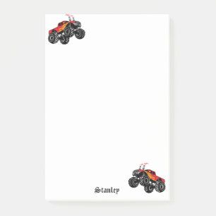 Niedlich Red Black Personalisiert Monster Truck Post-it Klebezettel