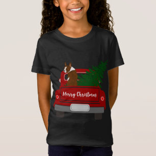 Niedlich Red Boston Terrier - Retro Weihnachten T-Shirt