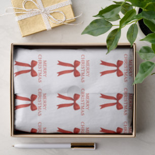 Niedlich Red Bow Frohe Weihnachten Seidenpapier