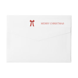 Niedlich Red Bow Frohe Weihnachts-Rücksendeadresse