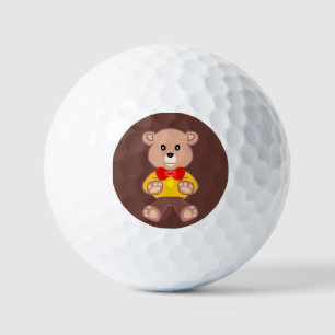 Niedlich Red Bowtie Beige Teddy Bear Brown Golfball