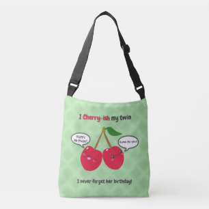 Niedlich Red Cherry Kawaii Twins Birthday Tragetaschen Mit Langen Trägern
