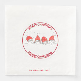 Niedlich Red Christmas Kawaii Cat Serviette