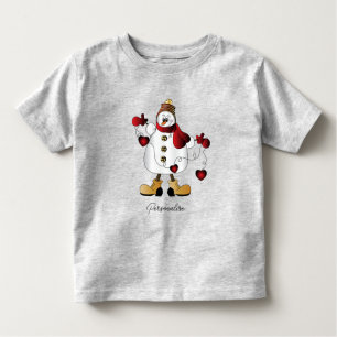 Niedlich Red Christmas Snowman Kleinkind T-shirt