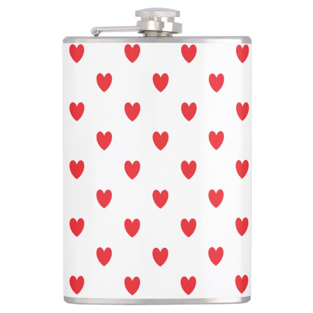 Niedlich Red Doodle Hearts White Classy Elegant 20 Flachmann (Vorderseite)