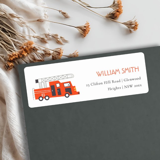 Niedlich Red Fireruck Motor Kindergeburtstag-Adres (Von Creator hochgeladen)