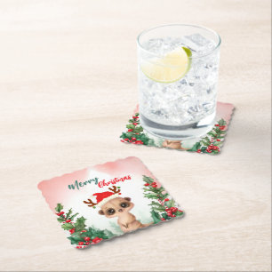 Niedlich Red FroChristmas Kaschmir Weihnachten Wei Untersetzer